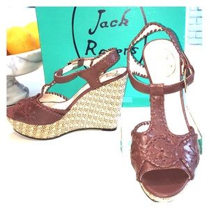 Jack Rogers brown wedges.